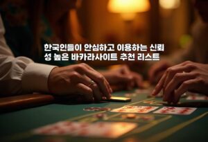 한국인들이 안심하고 이용하는 신뢰성 높은 바카라사이트 추천 리스트 aiimg667286